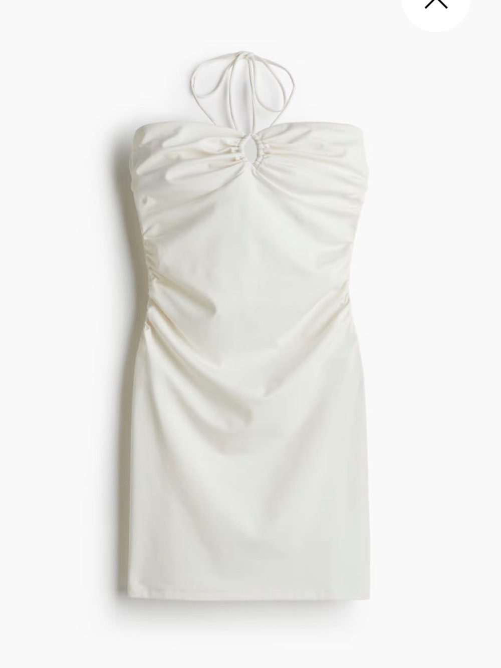 H&M Ruched Halter-neck Dress in White